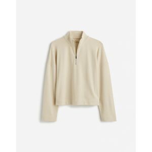 Soft Butter Yellow Madewell Cream Quarter Zip Up Pullover Sweatshirt Sz L